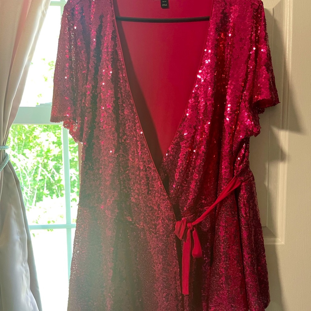 Lane bryant sequined wrap top